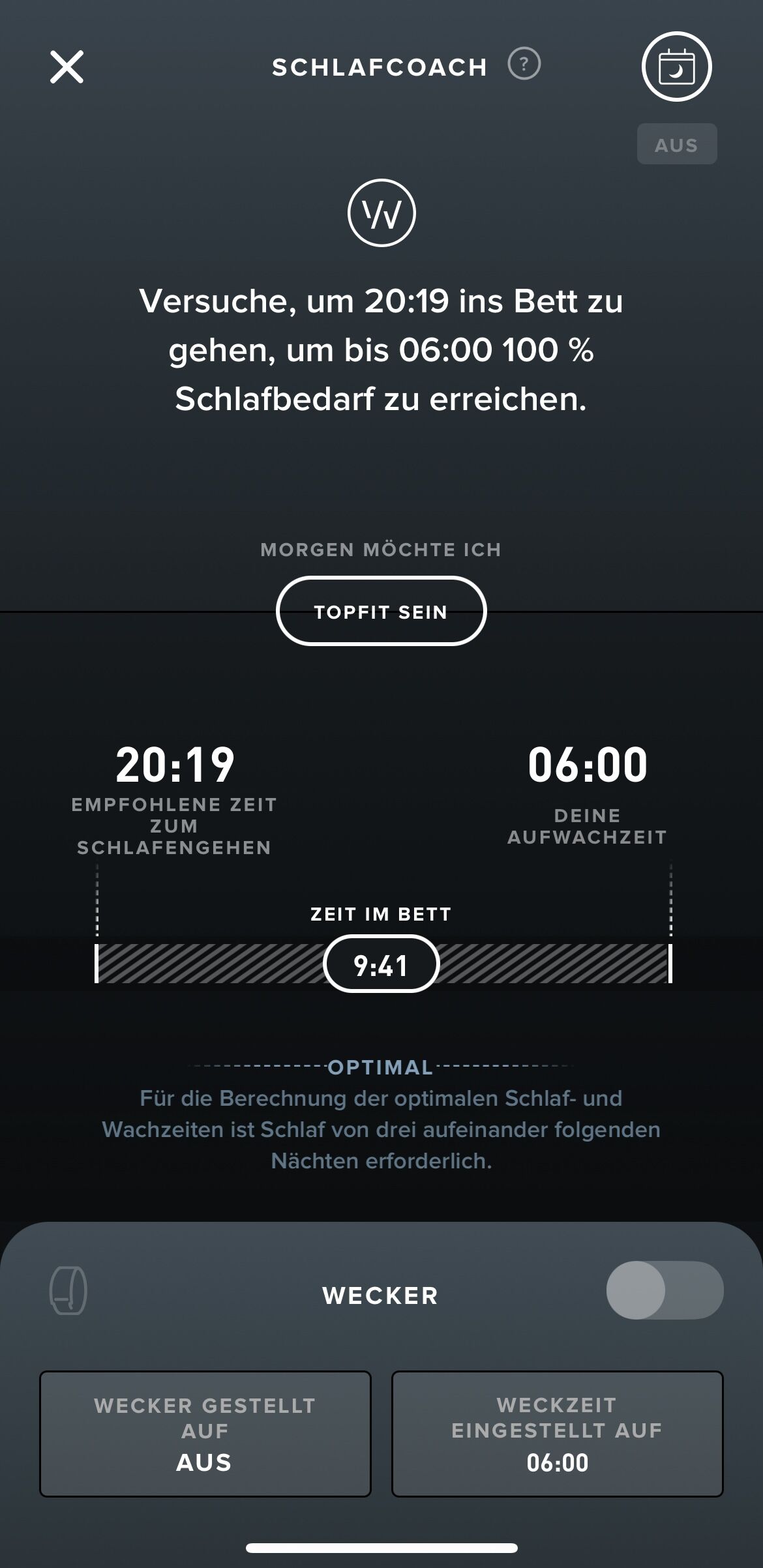 Die Whoop Schlafempfehlungen